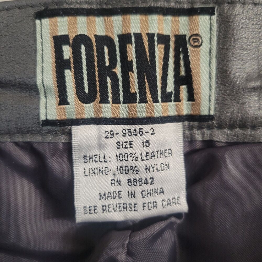 Vintage Forenza Size 16 Leather Pants  Silver Cigarette High Rise Disco - Picture 11 of 11